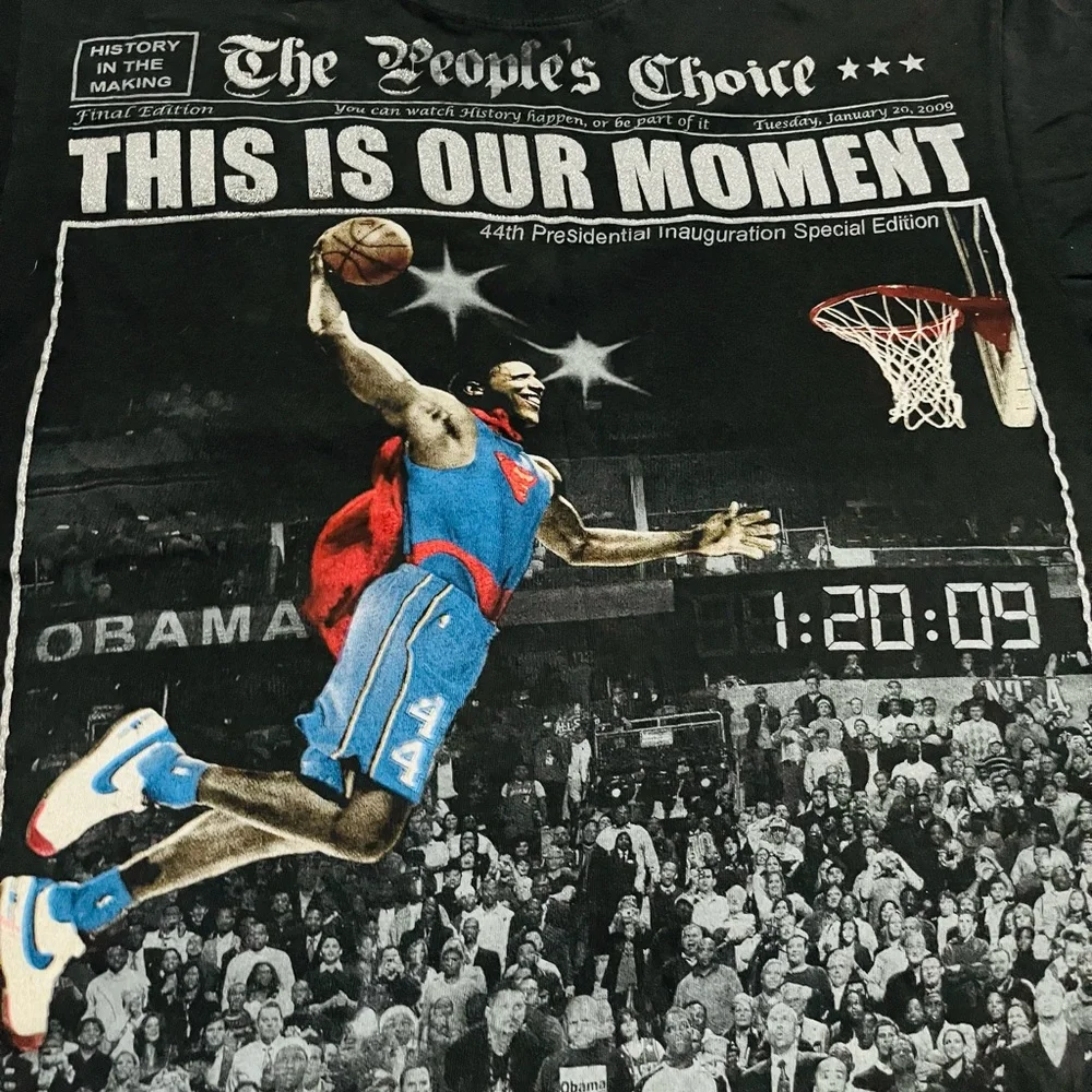 Vintage Graphic “Barack Obama Dunk” Tee To
Commemorate 44th President 1/20/09 - Picture 2 of 12